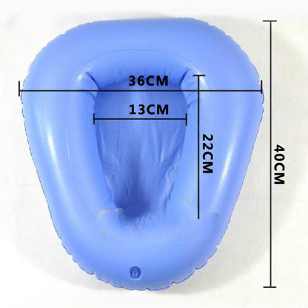 Washable Portable Air Inflation Blue Bed Pan Bedridden Elderly Medical Care 2Pcs