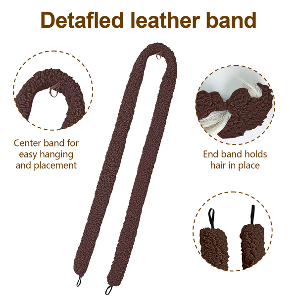 Satin heatless hair curler, Lazy Natural Soft Wave DIY heatless curls for Sleep in Overnight, for All Hair Types - Brown