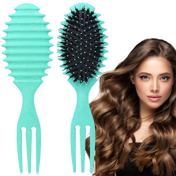 Curl Defining Hair Brush, Curl Hair Brush for Women and Men, Shaping and Defining Curls for Long/Wavy/Damaged Hair On Hair Brushes, Blue