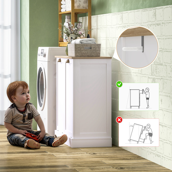 洗衣篮柜/浴室柜/储物柜 白色 （周末不发货）（ Amazon Shipping）（WalMart禁售）-2