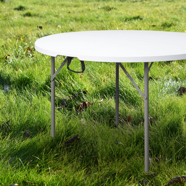 48inch Round Folding Table Outdoor Folding Utility Table White