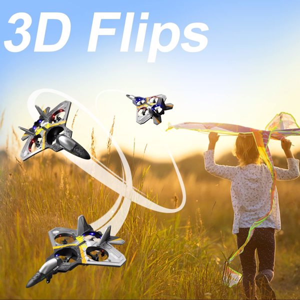 4DRC V17 Remote Control Plane 2.4Ghz Foam RC Airplanes Helicopter Quadcopter,Spinning Drone with Cool Light,Gifts for Kids Adults.Logistics is randomly sent by UPS/USPS/FEDEX/Amazon Logistics.