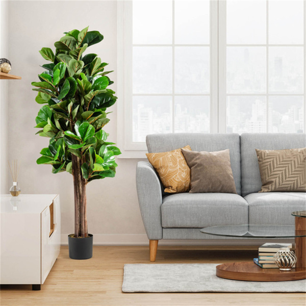 5 Feet Artificial Fiddle Leaf Fig Tree Outdoor Office Decorative Planter