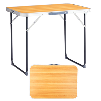 2.3ft  Aluminum Camping Folding Table wood grain color