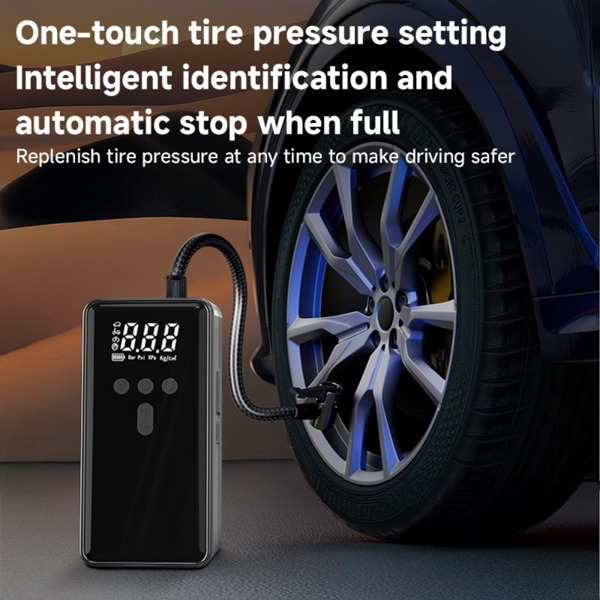 带空气压缩机的汽车应急启动器 12V 2000A 7.0L 汽油/5.5L 柴油汽车电池启动器数字轮胎充气机-3