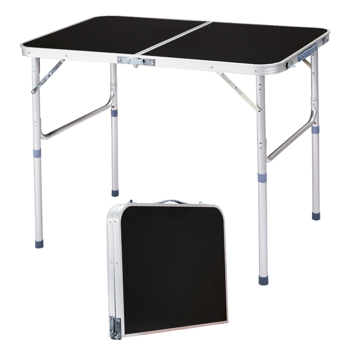  3ft  Aluminum Alloy Folding Table Black