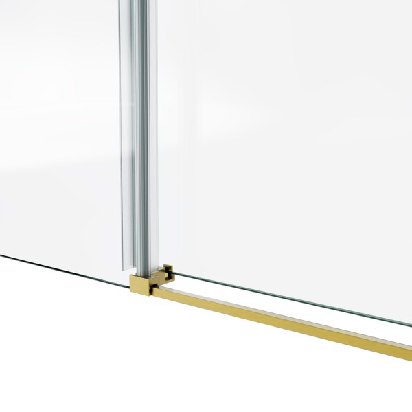 60*76“固定和滑动淋浴门，圆管五金件，透明玻璃淋浴门，3/8”（10mm）SGCC钢化玻璃，不锈钢[周末无法发货+LTL]-6