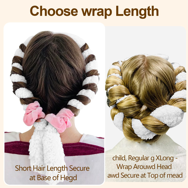 Satin heatless hair curler, Lazy Natural Soft Wave DIY heatless curls for Sleep in Overnight, for All Hair Types - White