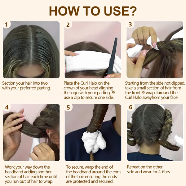 Satin heatless hair curler, Lazy Natural Soft Wave DIY heatless curls for Sleep in Overnight, for All Hair Types - White