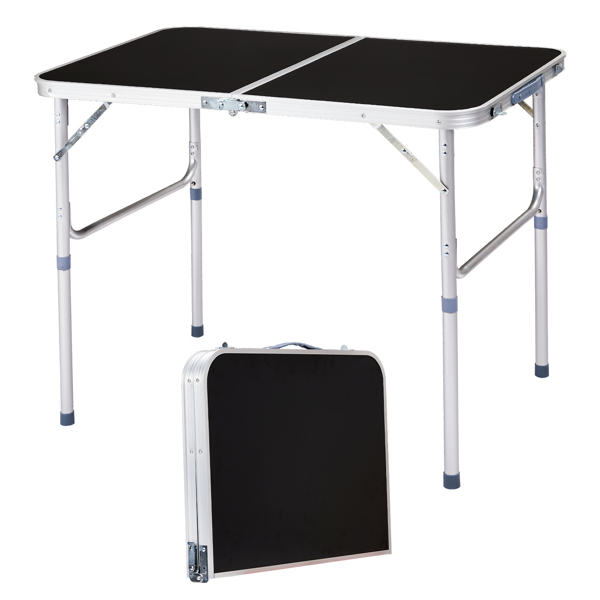  3ft  Aluminum Alloy Folding Table Black