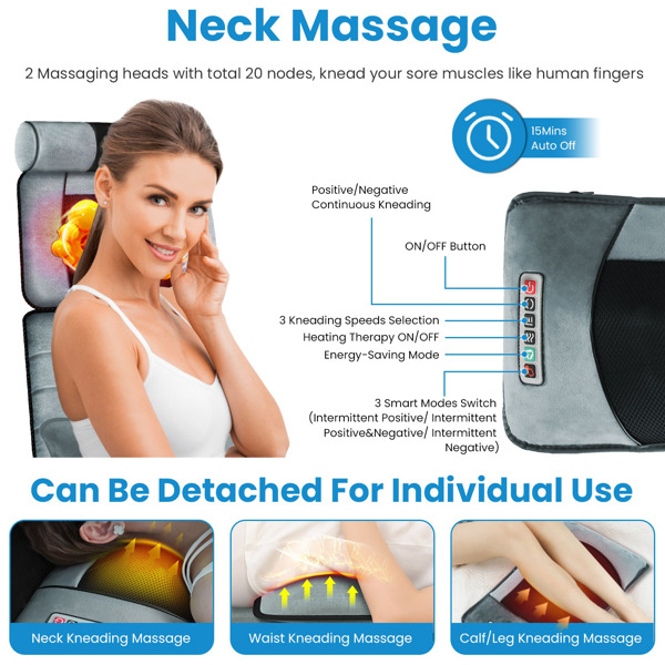 Full Body Electric Massage Mat with Heat – Vibration Massage Pad for Back, Neck, Foot & Lumbar Support – Foldable Cushion Mattress with Timer & Adjustable Intensity for Home or Office Use