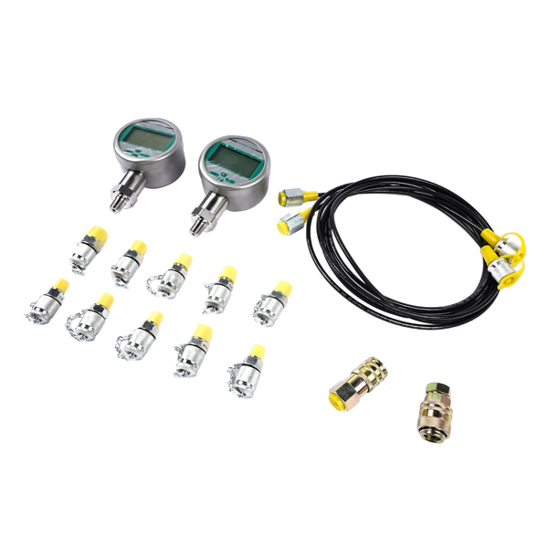 80M Digital Hydraulic Pressure Test Kit Gauge Coupling Hose with Case for Excavator