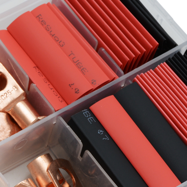 150Pcs Copper Wire Terminal Connectors, AWG 2 4 6 8 10 Copper Wire Lugs with Heat Shrink Set, 70Pcs Copper Wire Lugs and 80pcs Heat Shrink Tubing
