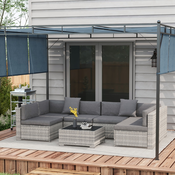 Rattan Three-Seat Sofa