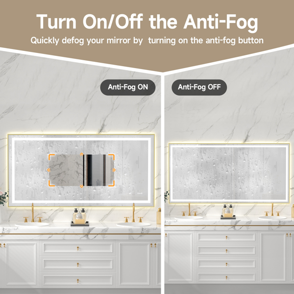 72x36“金色环保银色镜子双LED灯条前后照明+LTL【周末不发货，TK/TEMU订单仅支持自提】-7