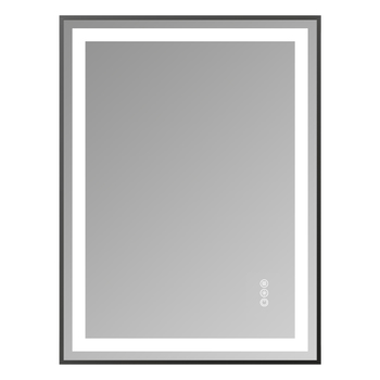 24x32\\" Black Tempered Mirror Dual LED Light Strips Front and Back Lighting[Unable to ship on weekends,usps/fedex]