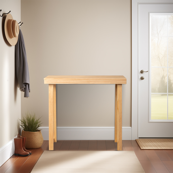 35.8 Inch Solid Wood Console Table for Entryway, Sofa Table Narrow Entryway Table for Hallway, Behind The Couch, Living Room, Foyer, Wood Color