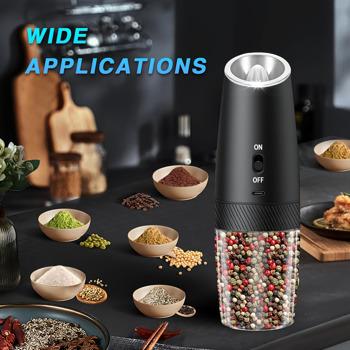 Gravity Electric Salt and Pepper Grinder, Adjustable Coarseness, No Batteries Needed, <b style=\\'color:red\\'>LED</b> Light