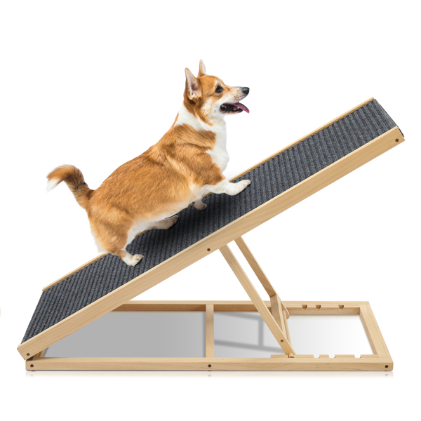 Large Dog Pet Ramp Stairs with Adjustable Height for Bed Couch Car Truck SUV, Foldable Dog Ramp for Small & Large Pets to Get on High Beds Sofas and Vehicles