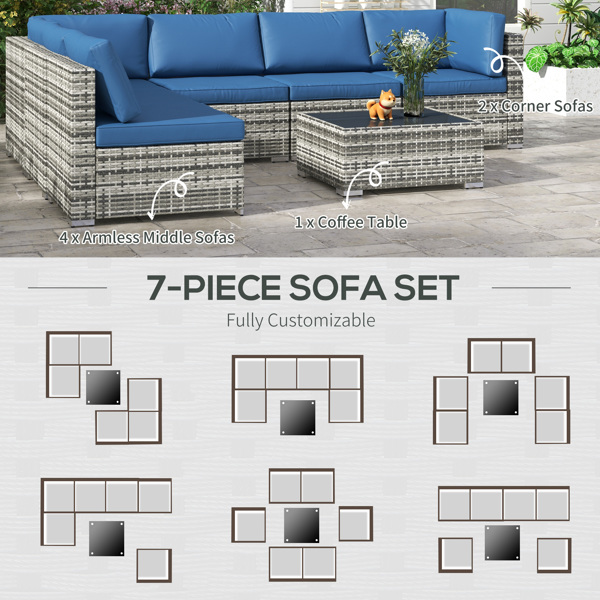 Rattan Three-Seat Sofa