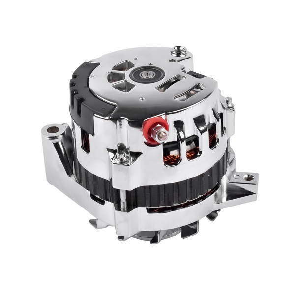 180A 12V Chrome Alternator V-Belt Pulley 1 Wire for Chevy GM BBC SBC 305 350 396 454 1985-1993 ES1022C
