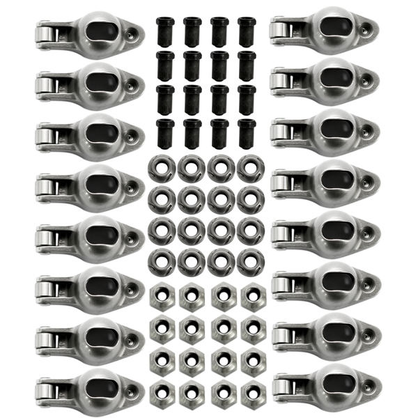 16Pcs Steel Roller Tip Rocker Arms Set for Small Block Chevy 305 350 400 1.6 Ratio 3/8