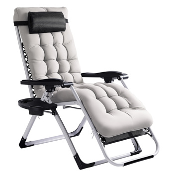 Infinity Zero Gravity Chair with <b style=\\'color:red\\'>Pad</b>, Patio Chairs with Pillow and Utility Tray Adjustable Folding
