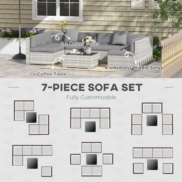 Rattan Three-Seat Sofa