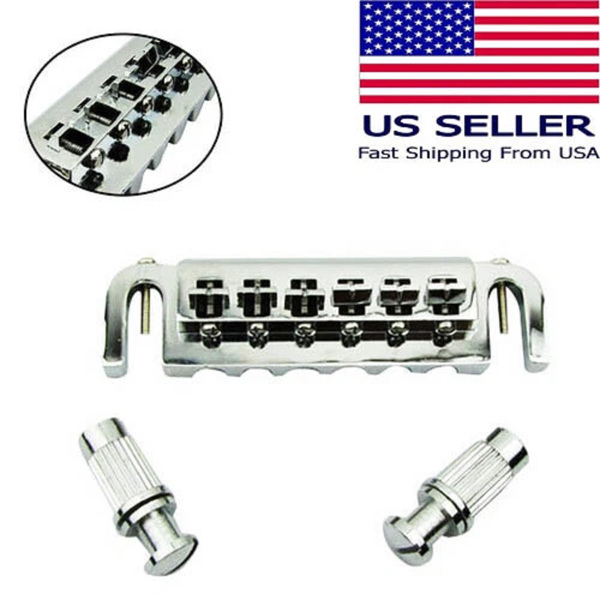 Chrome Style Wrap around Bridge Tailpiece for Electric Guitar