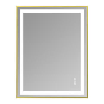 28x36\\" Gold Tempered Mirror Dual LED Light Strips Front and Back Lighting[Unable to ship on weekends,usps/fedex]