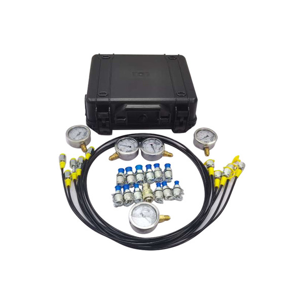 Hydraulic Pressure Test Kit with 5 Gauges 5 Test Hoses 13 Couplings and 14 Tee Connectors Pressure Gauge Kit