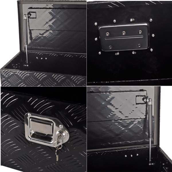 Black Aluminum Tool Storage Box for Pickup Truck Bed + Lock MT018002（Amazon & Temu Ban Sale）(No support for returns without reason)