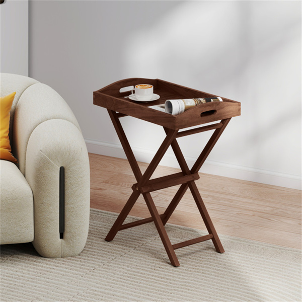 Foldable tray rack, solid teak tray table for garden terraces