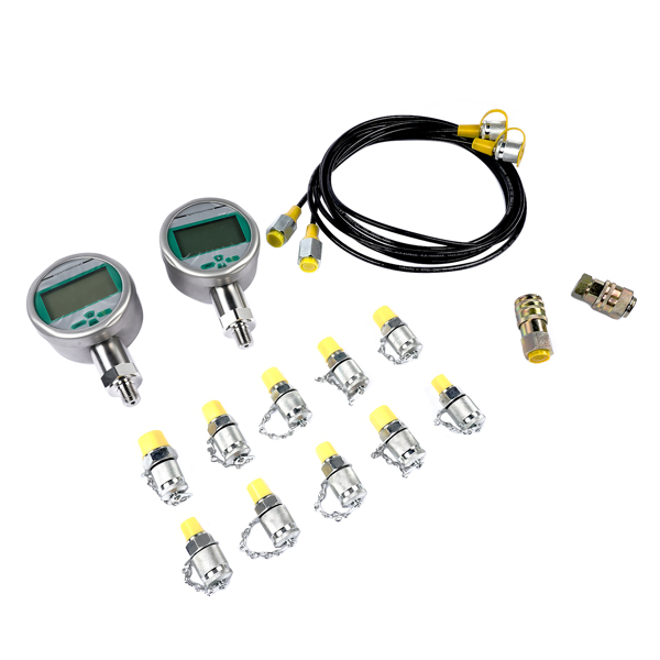80M Digital Hydraulic Pressure Test Kit Gauge Coupling Hose with Case for Excavator