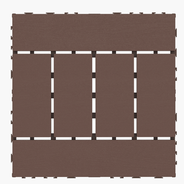 DIY friendly, easy to clean interlocking deck tiles, 11.8