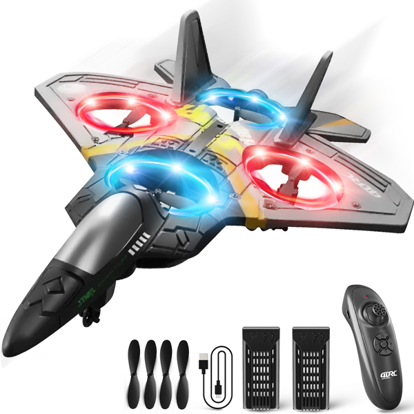 4DRC V17 Remote Control Plane 2.4Ghz Foam RC Airplanes Helicopter Quadcopter,Spinning Drone with Cool Light,Gifts for Kids Adults.Logistics is randomly sent by UPS/USPS/FEDEX/Amazon Logistics.