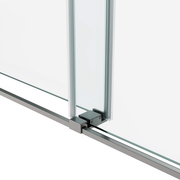 60*76“无框双滑动淋浴门，双淋浴门，3/8”（10mm）SGCC钢化玻璃，不锈钢[周末无法发货+LTL]-6