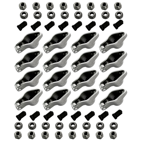 16Pcs Steel Roller Tip Rocker Arms Set for Small Block Chevy 305 350 400 1.6 Ratio 3/8