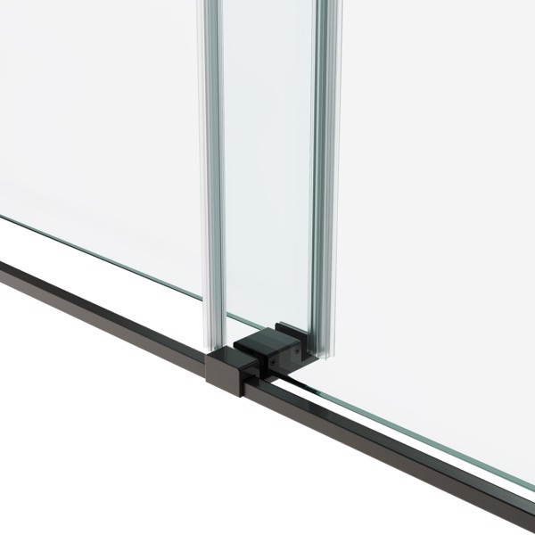 60*66“无框双滑动淋浴门，双淋浴门，3/8”（10mm）SGCC钢化玻璃，不锈钢[周末无法发货+LTL]-6