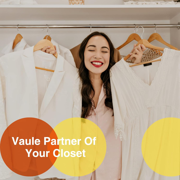 商用级厚木衣架10件套，带防滑凹槽-丝绸、羊绒和设计师服装的豪华衣橱必备品（周末不发货，禁售亚马逊）-9