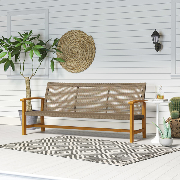 3-Seat Wicker Outdoor Couch Patio Sofa