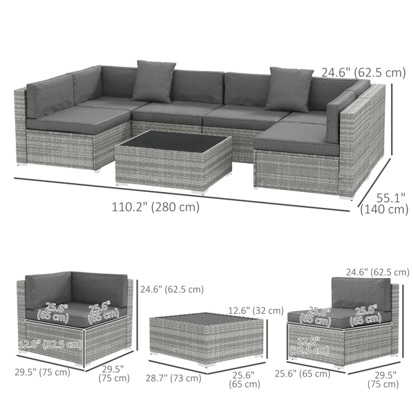 Rattan Three-Seat Sofa