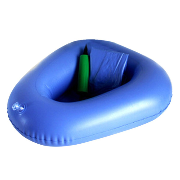 Washable Portable Air Inflation Blue Bed Pan Bedridden Elderly Medical Care 2Pcs