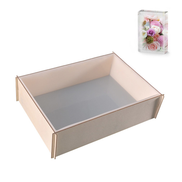 DIY Epoxy Resin Silicone Mold Large Rectangle Mold With Frame For Resin, Flower Specimen Silicone Mold