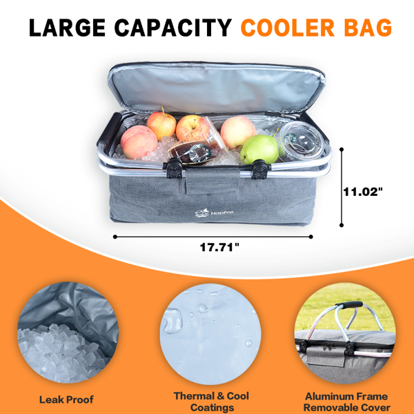 Foldable Wagon with Removable Canopy & Cooler Bag - Heavy Duty Collapsible Wagon Utility Cart with 4
