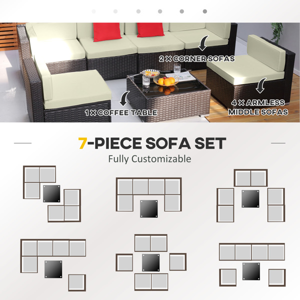 Rattan Three-Seat Sofa