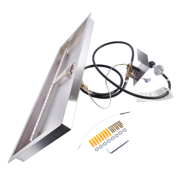 36x12-inch Fire Pit Pan Stainless Steel Fire Pit Burner Kit Rectangular Indoor or Outdoor