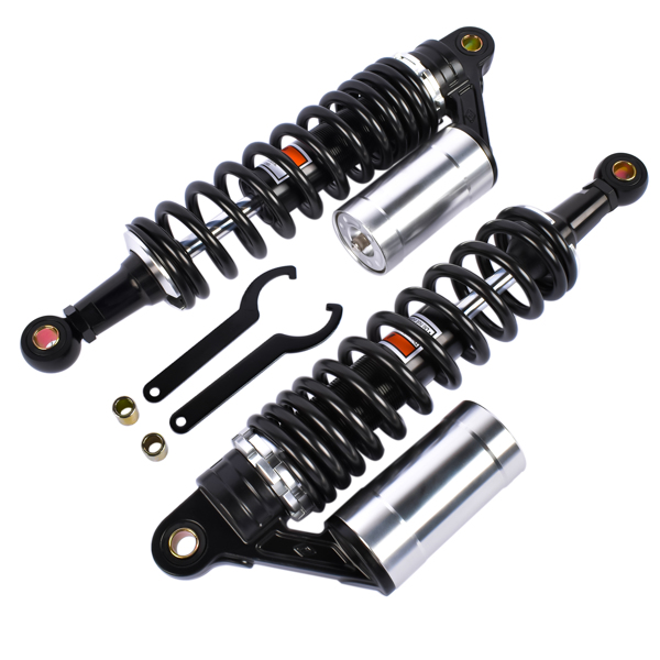 减震器 2x 13.5" 340mm Motorcycle Rear Air Shock Absorbers Suspension Compatible with Harley Sportster 883 1200 Honda Black & Silver-3