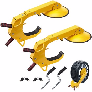 2 - Pack Heavy - Duty Adjustable Steel Wheel Lock Clamps for Trailers, Trucks, Cars, SUVs, and RV Trailers - Powerful Anti - Theft Tire Locks for Enhanced Vehicle Security, Essential for Parking Lots 