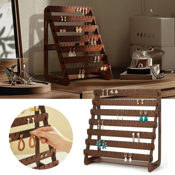 Earring Stand Wood Earring Display Stands Retro Earring Holder Jewelry Organizer
